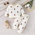 thumbnail image 2 of Odeerbi 6M-2Y Infant Boys Girls Cotton Outfits Bear Print Long Sleeve Sweatshirt Jogger Pants Two-piece Set Casual Loungewear Infant Boys Girls Clothes, 2 of 8