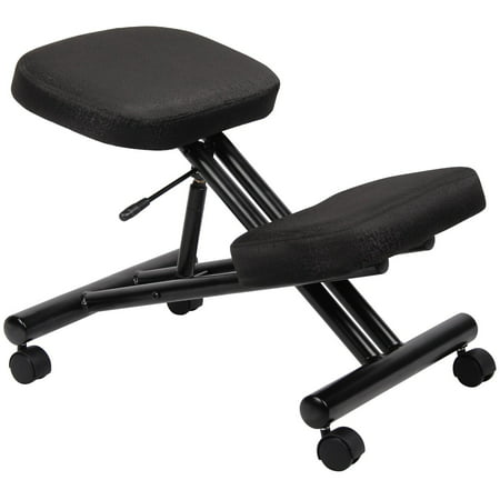 Ergonomic kneeling chair steel frame knee stool in Black Fabric for Posture Correction and Back Pain (Best Type Of Chair For Back Pain)