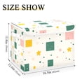 thumbnail image 5 of Yayeee Collapsible Cube Storage Bin with Lid Fabric Closet Decorative Basket with Handles, Green Abstract Pattern, 5 of 7