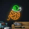 thumbnail image 3 of Handmadetneonsign Snail Knit Yarn Ball Neon Sign, Yarn Ball Neon Led Art Decor, Snail Wall Decor, 3 of 5