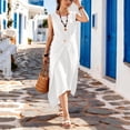 thumbnail image 5 of YuXingFu Sexy Dresses for Women Maxi Crew Neck Plus Size Womens Dress Sleeveless Solid Color Slim Fit Long Casual Summer White S, 5 of 8