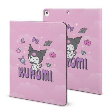 Kuromi Case for iPad 10.2 Inch (2021/2020/2019 Model, 9/8/7 Generation) with Pencil Holder Soft TPU Leather Stand Shell Full Body Shockproof Protective Cover Cases with Auto Sleep/Wake