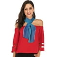 thumbnail image 6 of LELINTA 63'' Women's Chiffon Scarf Lightweight Fashion Sheer Scarfs Gradient Shaded Colors Shawl Wrap Scarves,Blue, 6 of 6