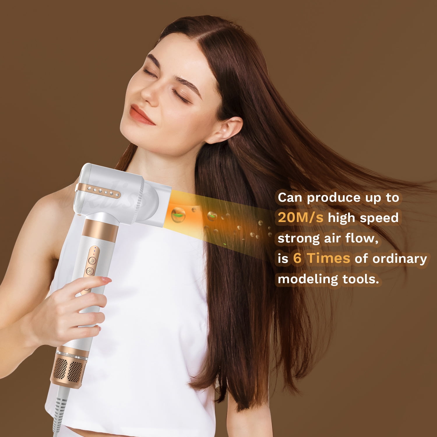 7-in-1 Professional Hair Styling Ecosystem, High-Velocity Dryer & Styler with 6 Interchangeable Heads for Curling, Smoothing, & Volumizing All Hair Types, Salon Blowouts at Home