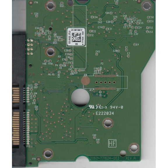 WD2001FASS-00W2B0, 771624-A03 BA, WD SATA 3.5 PCB