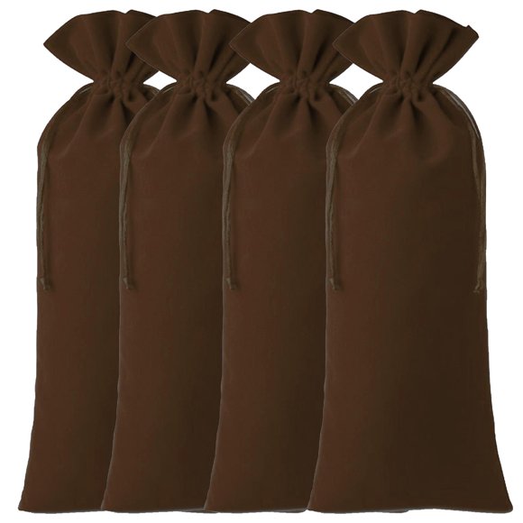 Bolsas de Tequilas VentDepot Terciopelo LongPouchBrowm 4Pzas 15x35cm