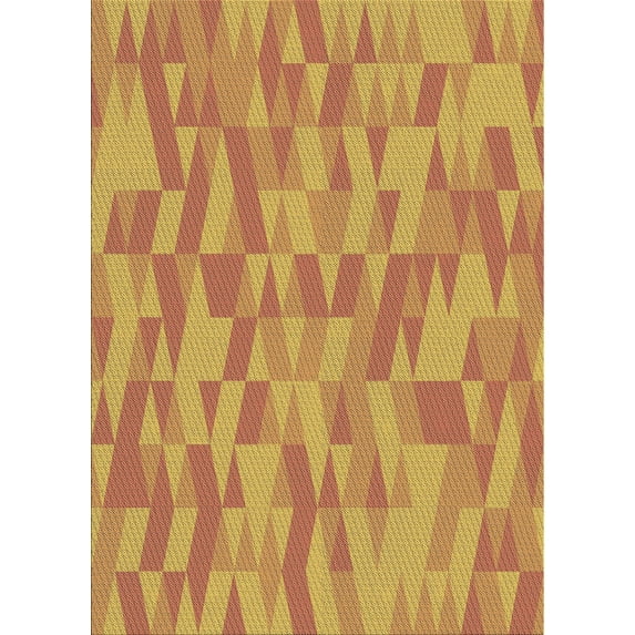 Ahgly Company Machine Washable Indoor Rectangle Transitional Orange Area Rugs, 5' x 7'