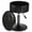 C: Leather-black, variant on Adjustable Storvanity Stool With Flip-over Wood Tray 360° Swivel Chair Small Round Makeup For White Pu Leather