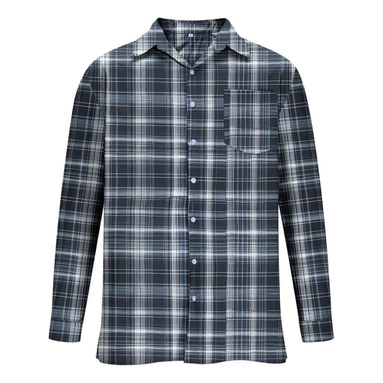 big and tall plaid dress shirts prcolt Men's Big and Tall Plaid Button Down Shirts Lapel Long Sleeve Dress  Shirts Lightweight Casual Work Shirts with Pockets