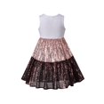 thumbnail image 2 of Girls Dress Silver Brown Shiny Glitter Sequin Color Block Sleeveless 5 Years, 2 of 6