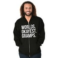 thumbnail image 3 of Worlds Okayest Gramps Relative Family Zip Hoodie Sweatshirt Men Brisco Brands S, 3 of 5