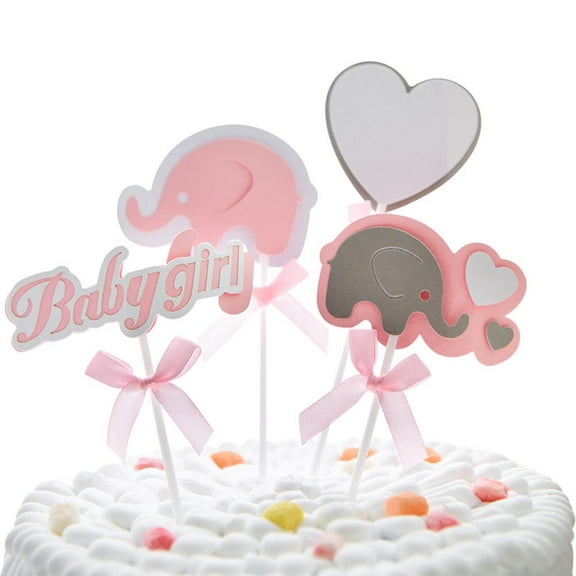 Etereauty Birthday Cake Topper Beautiful Decor Cake Insert for Baby Kid Infant (Pink)