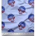 thumbnail image 1 of Soimoi Poly Georgette Fabric Leaves & Floral Block Printed Fabric 1 Yard 52 Inch Wide, 1 of 3