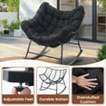 thumbnail image 4 of TUAREX Outdoor Rattan Rocking Chair, Oversized Papasan Chair with Padded Cushion, Perfect Rocker for Garden, Porch, Comfortable Wicker Swing Chair for Adults, Black, 4 of 6