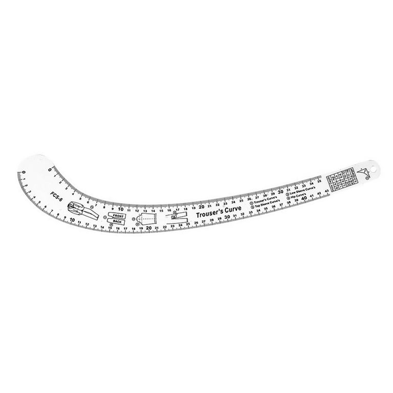 Metric Sewing Ruler French Curve for Pattern Making Drafting, Clear Acrylic Fashion Designer Ruler in cm , Trousers Curve, Size: As described