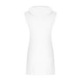 thumbnail image 5 of Diufon Women's Trendy Dresses Summer Sleeveless Zipper Hoodies Solid Color Short Dresses, 5 of 7