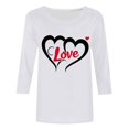 thumbnail image 5 of VKOYWKM Heart Print Shirts for Women Valentines Day T-Shirts 3/4 Sleeve Tops Cute Love Graphic Tees Tops Casual Spring Clothes Loose Fit Crew Neck Valentine Shirt, 5 of 6