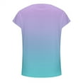 thumbnail image 4 of QLEICOM Women's Tee Shirts, Gradient Color Print Short Sleeve Crew Neck Tee Casual Loose Fit Summer Shirt Tops, Plus Size Gradient Loose Tops, Tees & Blouses for Women S-5XL, 4 of 5