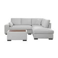 thumbnail image 3 of Eri 100 Inch Sectional Sofa, Right Chaise, Ottoman, Pillows, Light Gray, 3 of 5
