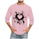 thumbnail image 1 of Camisetas de Manga Larga para Hombres, Día de San Valentín Impreso 3/4 Manga Camiseta de Fitness, Mezcla de Algodón Casual, 1 of 9