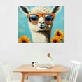 thumbnail image 2 of Patifu Alpaca Wall Art Llama  Cute Wear Glasses Animal Llama  Bathroom Wall Decor Alpaca Lovers Gift for Office Living Room Bed Room and Bathroom Ready to Hang  20x16in, 2 of 6