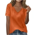 thumbnail image 2 of BVOFAR Womens Summer V Neck Shirts 2025 Short Sleeve Texture T-Shirts Solid Color Casual Comfy Tops, 2 of 6