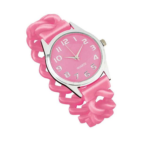 Collections Etc. Women's Stylish EasytoRead Silicone Wrist Watch