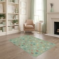 thumbnail image 2 of ODIKA 4'x6' Sage Green Multicolor Tufted Washable Area Rug Playful Abstract With Whimsical Shapes And Modern Flair for Bedroom, Reading Nook, Pet Friendly & Non-Shedding, 2 of 7