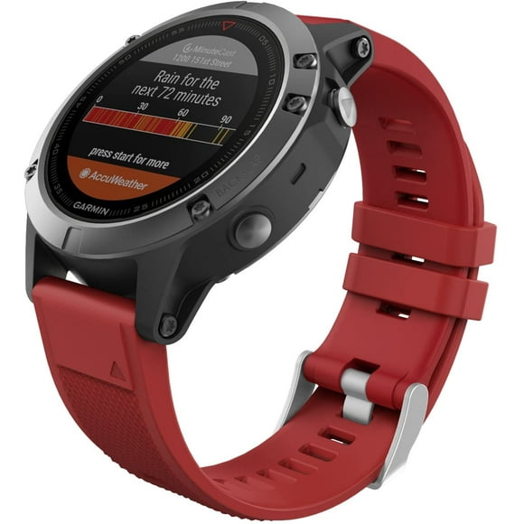 22mm Band Compatible with Garmin Fenix 6/6 Pro/Fenix 5/5 Plus/Forerunner 935/945/Aproach S60/S62/Quatix 6 /MARQ Smart Watch, Soft Silicone Replacement Strap, Dark Red