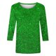 thumbnail image 5 of Fiudx Ofertas Flash Del Día Solo En Línea Blusa Holgada con Cuello Redondo Retro y Manga Tres Cuartos a La Moda para Mujer, 5 of 5