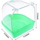 thumbnail image 2 of Baño para pájaros colgante transparente, jaula de ducha de plástico para limpiar loros y pájaros cuco, verde, 2 of 5