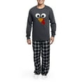 thumbnail image 5 of CafePress - Family Thanksgiving Day Turkey Face - Men's Long Sleeve Charcoal Pajama Set, 5 of 7