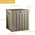 thumbnail image 3 of Uforic 51 Gallon Deck Box ,Resin Outdoor Storage Box with Side Handles for Patio, Garden, Waterproof&Lockable,  Light Brown, 3 of 5