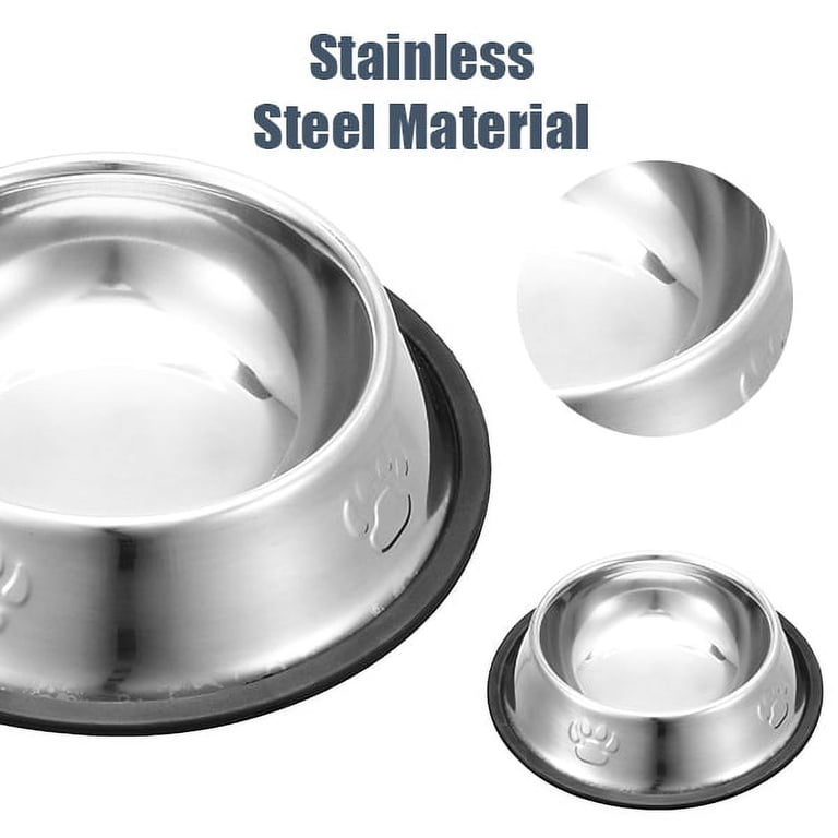Abaima Stainless Steel Cat Food Bowls, 3-Pack Non-Slip photo 3