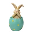 thumbnail image 1 of Bearachild Decoración de patrón de animales bonitos de Pascua, artesanía de escritorio, escultura de resina, figurita de vacaciones, adorno, accesorios Artesanía Verde Bearachild HA071401-03, 1 of 6