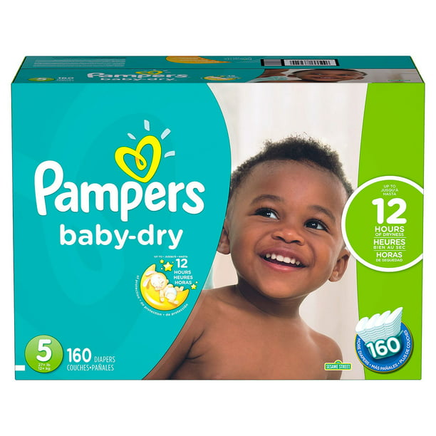 Pampers Baby Dry Diapers 5 -160 ct. lb.) - Walmart.com