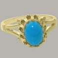 thumbnail image 5 of LBG British Made 14k Yellow Gold Natural Turquoise Womens Anniversary Ring - 33 size options - Size 6, 5 of 6