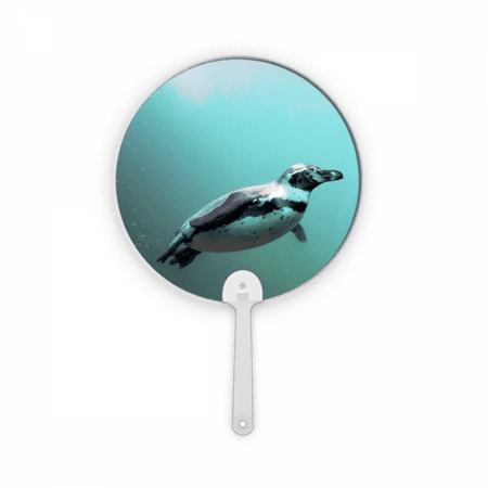 

Sea Antarctic Penguin Creature Science Nature Plastic Round Handheld Fan Decorations Craft