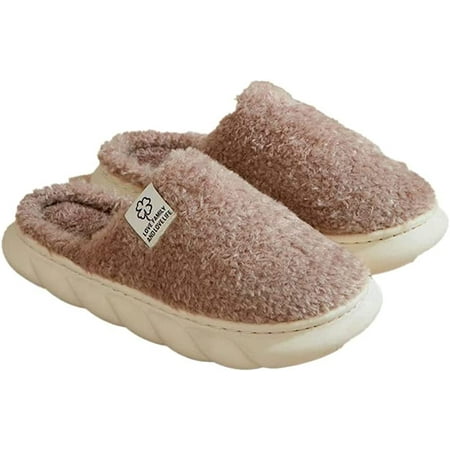 

PIKADINGNIS Women Soft Cozy Fluffy Fur House Shoes Trendy Cute Peach Slippers Men Indoor Shoes