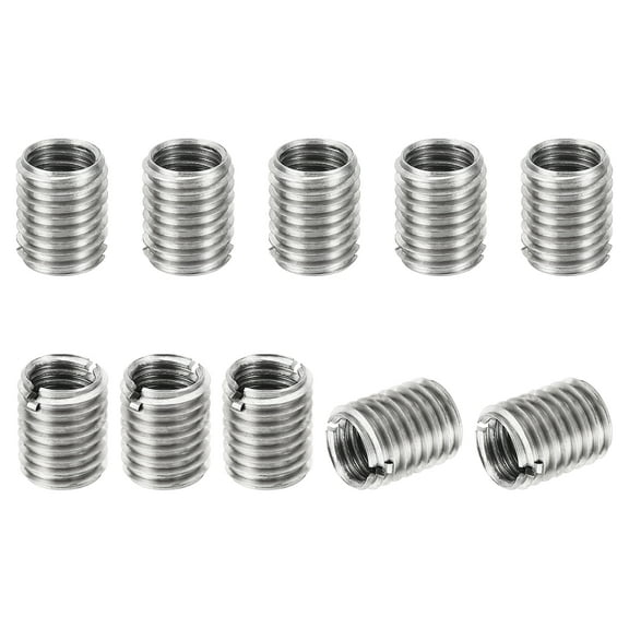 Uxcell Thread Adapters Sleeve Reducing Nut M12*1.75 Male to M10*1.5 Female Repairing Insert Nut Screw Reducer 15mm 10pcs