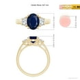 thumbnail image 5 of ANGARA Natural 3 Stone Oval 2 ct Blue Sapphire and Half Moon Diamond Ring in 14K Yellow Gold for Women (Size-9x7mm) | September Birthstone, Anniversary, Jewelry Gift for Women | Natural Sapphire Ring, 5 of 9