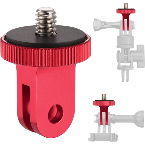 Adaptador de montaje para cámara de aluminio y metal, adaptador de conversión universal duradero de 1/4"-20 para trípode, compatible con GoPro Hero y cuadro de bicicleta.