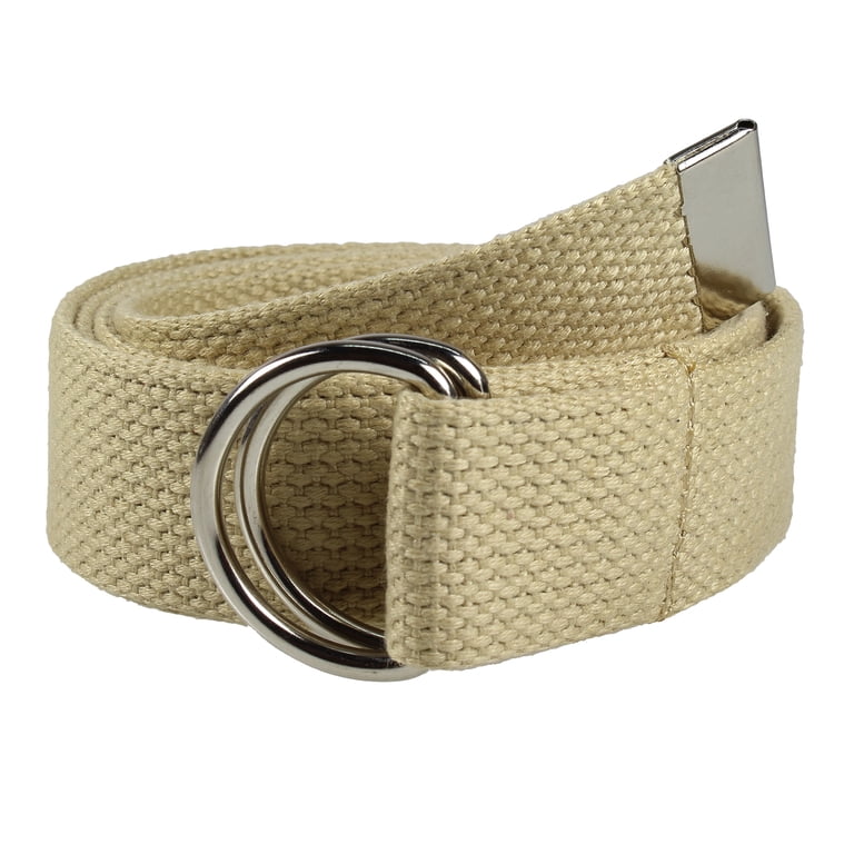 Gelante Canvas D Ring Belt, Silver Buckle, Military Style  display picture 2