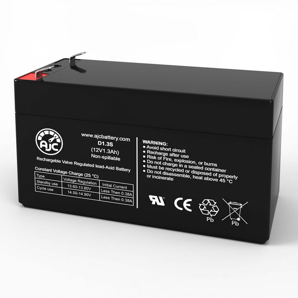 Portalac PE12V1.2 12V 1.3Ah Batterie Plomb-Acide Scellée - Il S'Agit d'Un Remplacement de Marque AJC