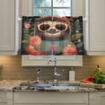 thumbnail image 4 of GZHJMY Sloth Half Window Tier Curtains 36 Inch Blackout Thermal Insulating Kitchen Linen Tier Curtains for Kitchen,Bathroom,Cafe, 4 of 7