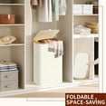 thumbnail image 4 of Inadays Laundry Basket Clothes Laundry Hamper 100L with Lid with Bamboo Handles and A Removable Laundry Bag Large Collapsible Foldable Laundry Hamper for Bedroom, Bathroom, Dorm, Laundry Room, 4 of 7