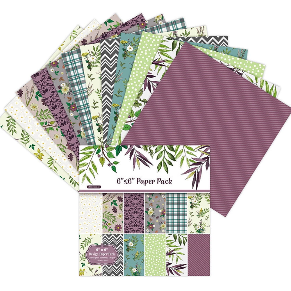 Find beautiful Scrapbook Paper Pad 24 PCS DIY Decorative Paper Crafts 6 Inch for DIY Album Scrapbook Greeting Card Background Paper 