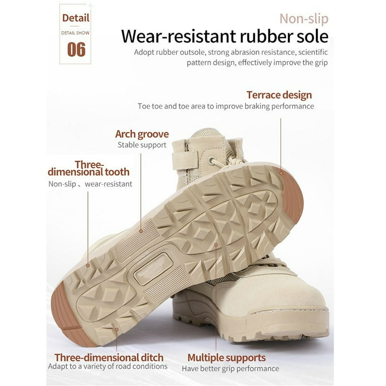 TOMITANY Ultralight Military Men s Duty Boots for Tactical Work Outdoor Hiking and Motorcycle Riding Sand Size 9 Walmart