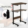 thumbnail image 2 of Bureau Debout Mobile Portable, Bureau pour Ordinateur Portable à Hauteur Réglable pour Chevet, Canapé, Poste de Travail Roulant avec Roulettes Verrouillables, 2 of 7