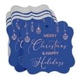 thumbnail image 3 of Inkdotpot Pack Of 100 Merry Christmas & Happy Text Paper Tags DIY Craft Bracket Shape Real Rose Gold Foil Hang Tags, 3 of 7